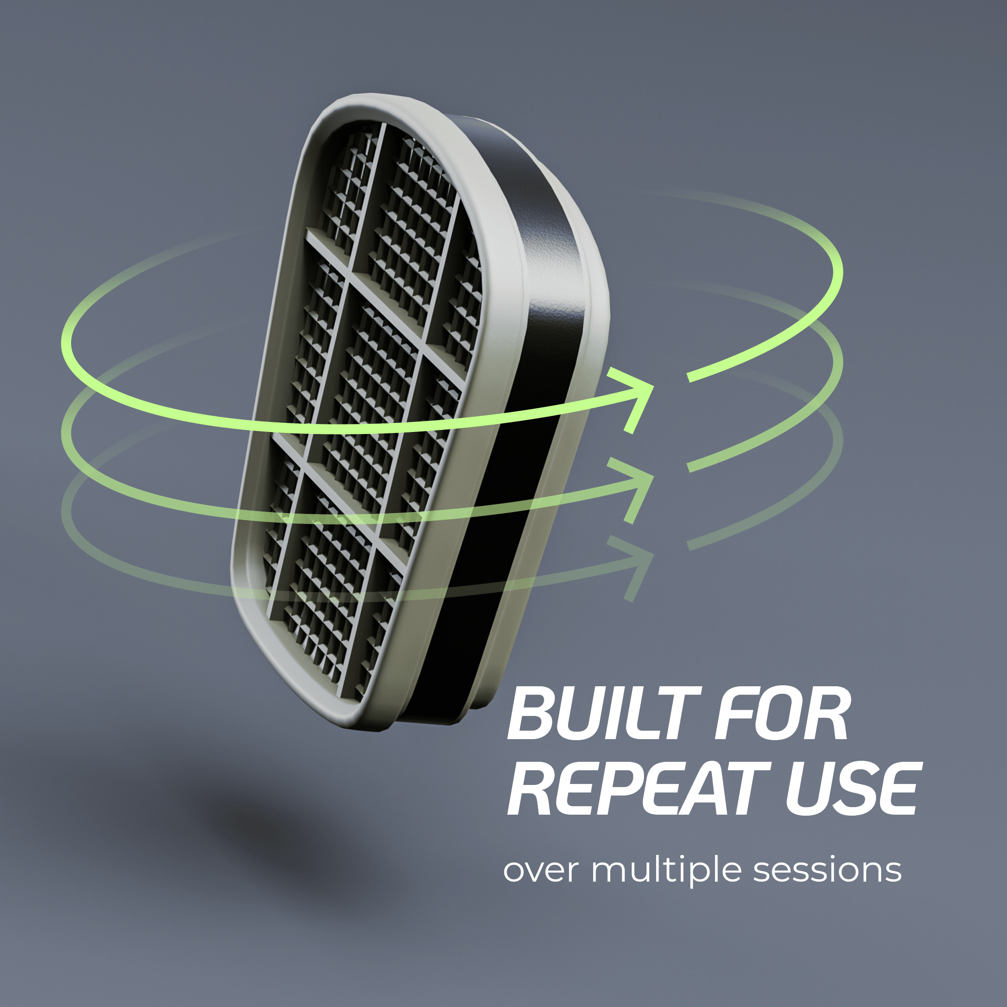 Durable Respirator Cartridges Built for Repeat Use A ProDefend filter cartridge designed to be robust and built for repeat use over multiple work sessions.